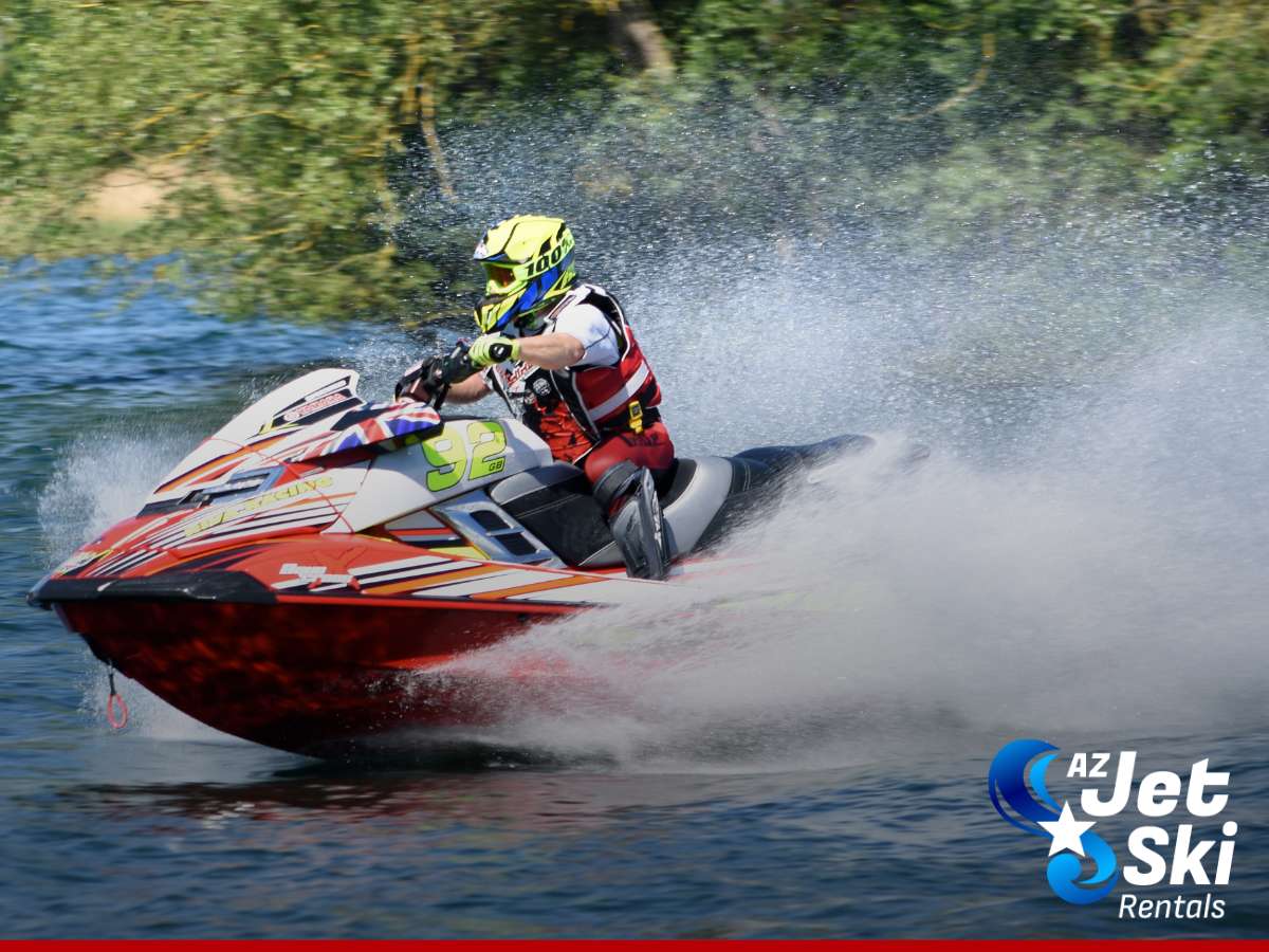 Ideal jet ski on a serene lake